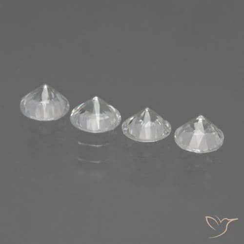 1.60ct Natural White Sapphire, Round Cut, 4.28 mm