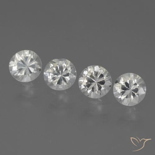 0.79ct Natural Clear White Sapphire, Round Cut, 4.52 mm