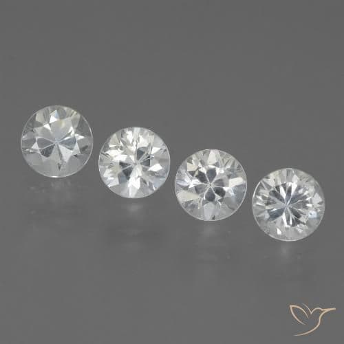 1.42ct Natural White Sapphire, Round Cut, 4.19 mm