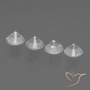 1.42ct Natural White Sapphire, Round Cut, 4.19 mm