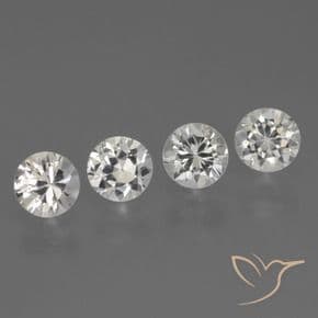 1.55ct Natural White Sapphire, Round Cut, 4.35 mm