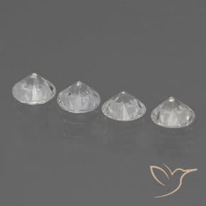 1.55ct Natural White Sapphire, Round Cut, 4.35 mm