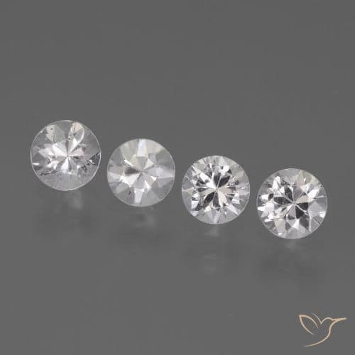 1.39ct Natural White Sapphire, Round Cut, 4.19 mm
