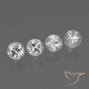 1.39ct Natural White Sapphire, Round Cut, 4.19 mm