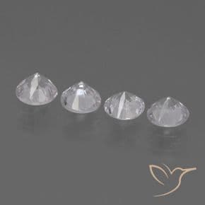 1.39ct Natural White Sapphire, Round Cut, 4.19 mm