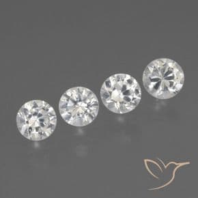 1.58ct Natural White Sapphire, Round Cut, 4.29 mm
