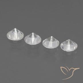 1.58ct Natural White Sapphire, Round Cut, 4.29 mm