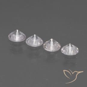 1.44ct Natural White Sapphire, Round Cut, 4.30 mm