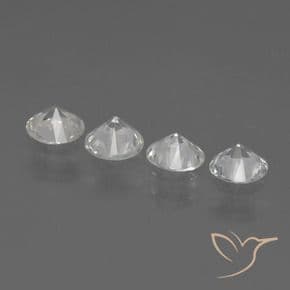 1.25ct Natural White Sapphire, Round Cut, 4.25 mm