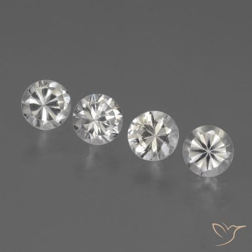 1.37ct Natural White Sapphire, Round Cut, 4.25 mm