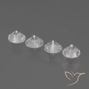 1.37ct Natural White Sapphire, Round Cut, 4.25 mm