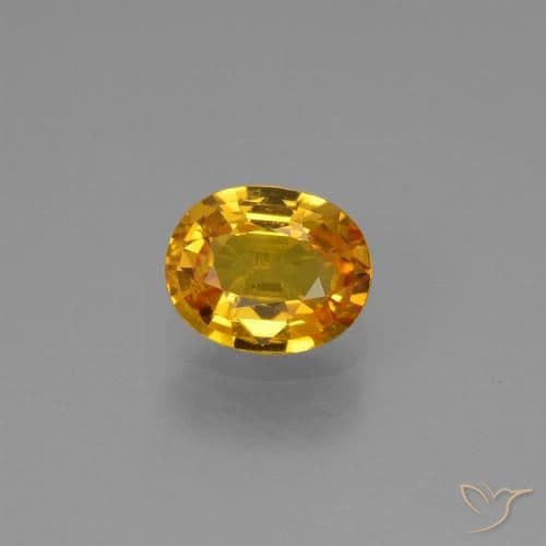 0.78ct Natural Dark Orange-Gold Sapphire, Oval Cut, 6x4.9 mm