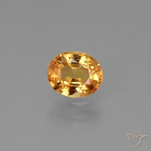 0.79ct Natural Orange-Gold Sapphire, Oval Cut, 5.9x4.9 mm