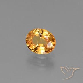0.79ct Natural Orange-Gold Sapphire, Oval Cut, 5.9x4.9 mm