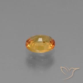0.79ct Natural Orange-Gold Sapphire, Oval Cut, 5.9x4.9 mm
