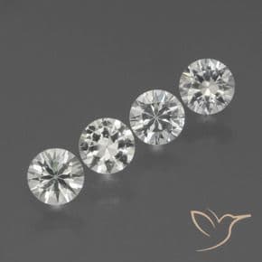 1.42ct Natural Clear White Sapphire, Round Cut, 4.32 mm