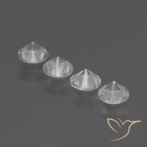 1.42ct Natural Clear White Sapphire, Round Cut, 4.32 mm