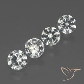 1.48ct Natural Clear White Sapphire, Round Cut, 4.30 mm