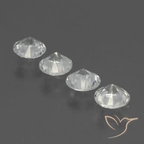 1.48ct Natural Clear White Sapphire, Round Cut, 4.30 mm