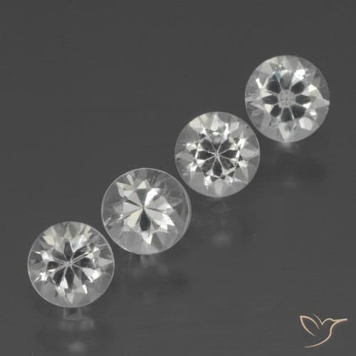1.50ct Natural Clear White Sapphire, Round Cut, 4.27 mm