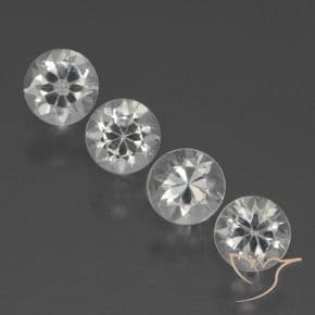 1.50ct Natural Clear White Sapphire, Round Cut, 4.27 mm