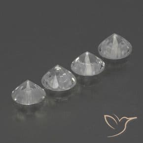 1.50ct Natural Clear White Sapphire, Round Cut, 4.27 mm