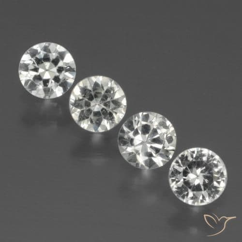 1.41ct Natural Clear White Sapphire, Round Cut, 4.25 mm