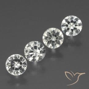 1.41ct Natural Clear White Sapphire, Round Cut, 4.25 mm