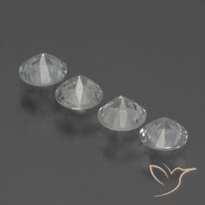 1.41ct Natural Clear White Sapphire, Round Cut, 4.25 mm