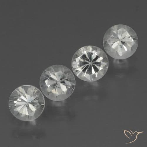 1.63ct Natural Clear White Sapphire, Round Cut, 4.32 mm