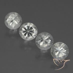 1.63ct Natural Clear White Sapphire, Round Cut, 4.32 mm