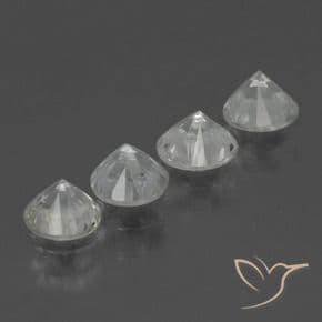 1.63ct Natural Clear White Sapphire, Round Cut, 4.32 mm