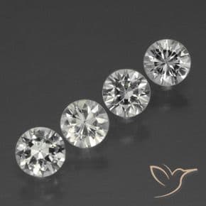 1.37ct Natural Clear White Sapphire, Round Cut, 4.24 mm