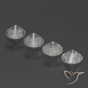 1.37ct Natural Clear White Sapphire, Round Cut, 4.24 mm