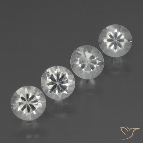 1.52ct Natural Clear White Sapphire, Round Cut, 4.27 mm