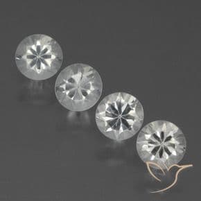 1.52ct Natural Clear White Sapphire, Round Cut, 4.27 mm