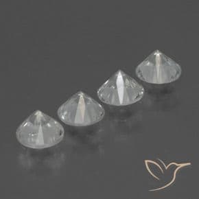 1.52ct Natural Clear White Sapphire, Round Cut, 4.27 mm