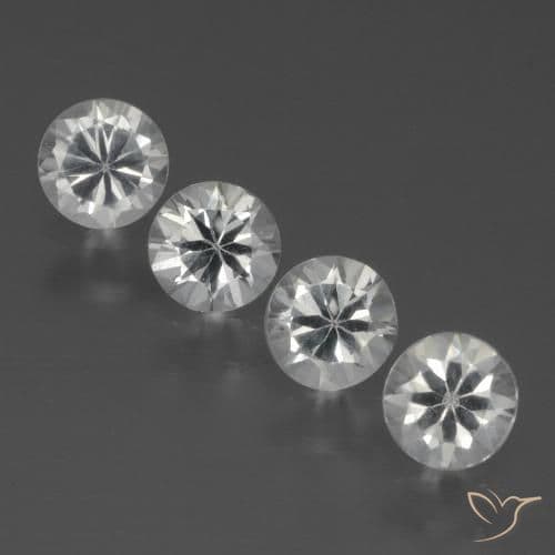 1.35ct Natural Clear White Sapphire, Round Cut, 4.27 mm
