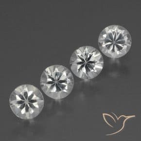 1.35ct Natural Clear White Sapphire, Round Cut, 4.27 mm