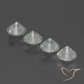 1.35ct Natural Clear White Sapphire, Round Cut, 4.27 mm