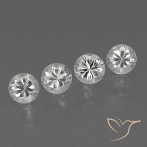 1.47ct Natural Clear White Sapphire, Round Cut, 4.25 mm
