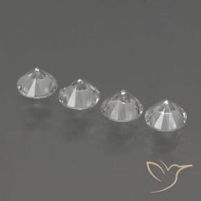 1.47ct Natural Clear White Sapphire, Round Cut, 4.25 mm