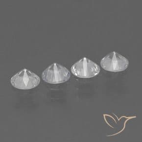 1.45ct Natural Clear White Sapphire, Round Cut, 4.29 mm