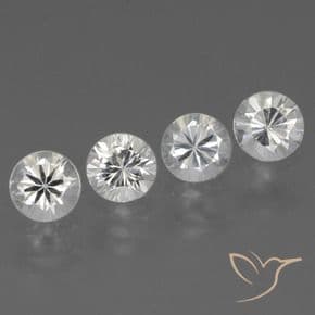 1.53ct Natural Clear White Sapphire, Round Cut, 4.36 mm