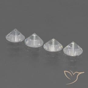 1.53ct Natural Clear White Sapphire, Round Cut, 4.36 mm