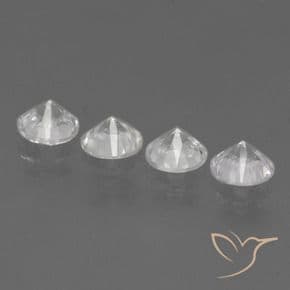 1.54ct Natural Clear White Sapphire, Round Cut, 4.28 mm