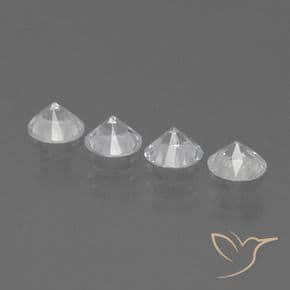 1.33ct Natural Clear White Sapphire, Round Cut, 4.16 mm