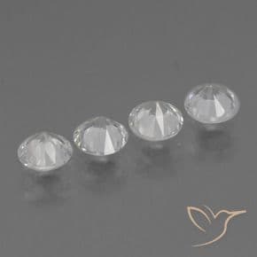 1.51ct Natural Clear White Sapphire, Round Cut, 4.38 mm