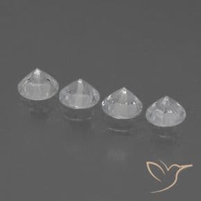 1.54ct Natural Clear White Sapphire, Round Cut, 4.25 mm