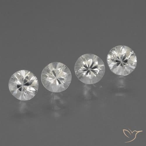 1.53ct Natural Warm White Sapphire, Round Cut, 4.29 mm